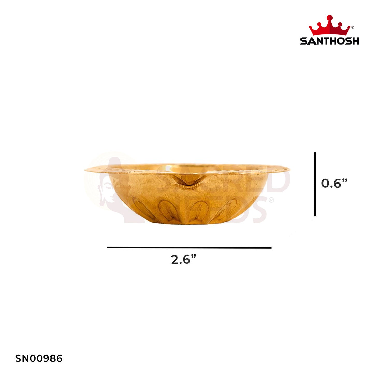 ICC Karthikai Deepam – 0.6 Inch Height | Miniature Brass Deepam for Festive Decor