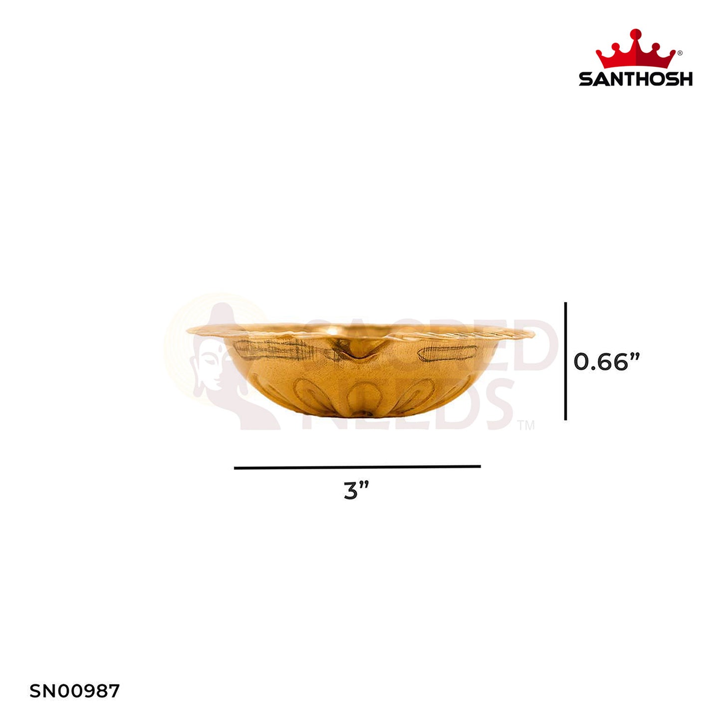 ICC Karthikai Deepam – 0.66 Inch Height | Small Brass Diya for Karthigai Deepam Pooja