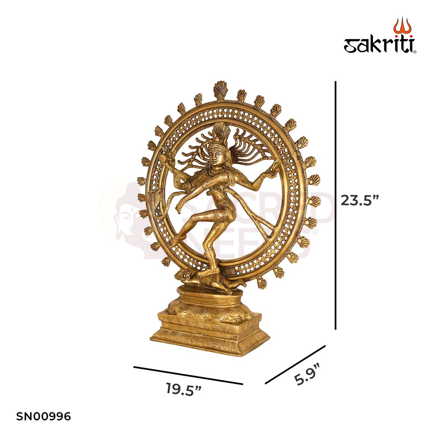 Brass Natrajar – 23.5 Inch Height | Grand Brass Nataraja Statue for Temples & Homes