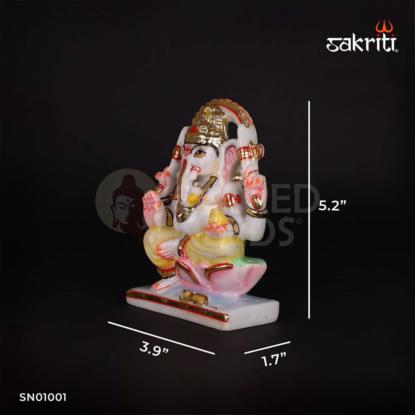Marble Ganesha – 5.2 Inch Height | Lord Ganesha Idol in Marble for Worship & Gifts