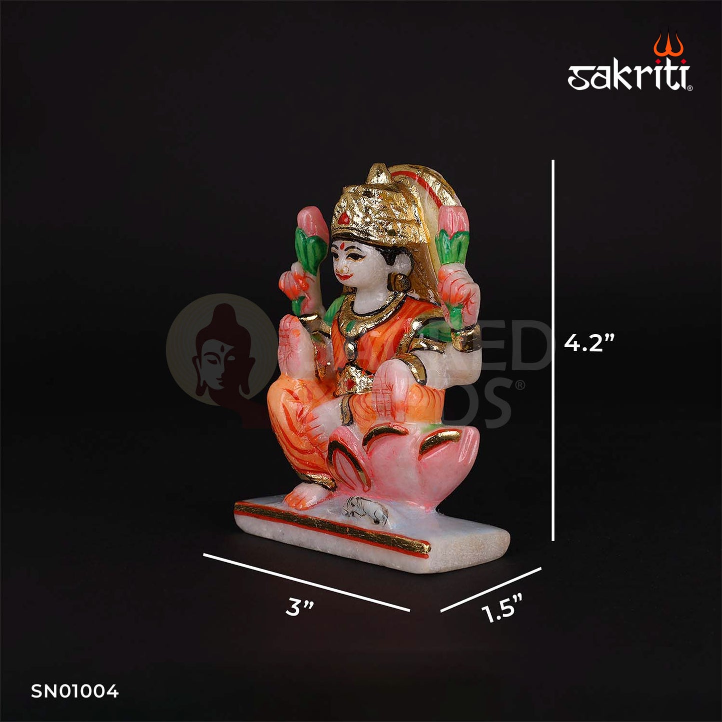 Marble Lakshmi – 4.2 Inch Height | Goddess Lakshmi Idol in Marble for Prosperity