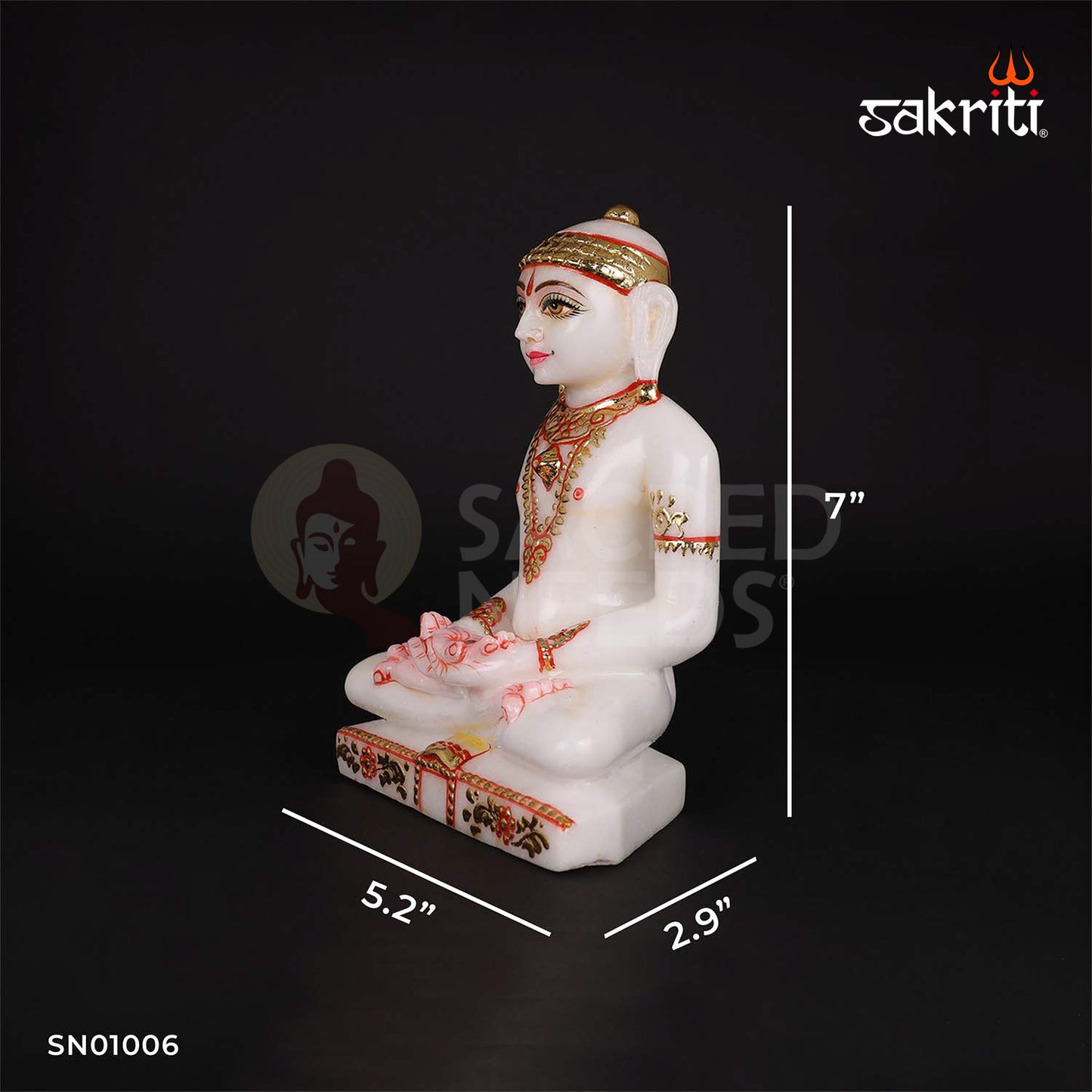 Marble Jain Tirthankar – 7 Inch Height | Marble Idol of Jain Tirthankara for Devotion