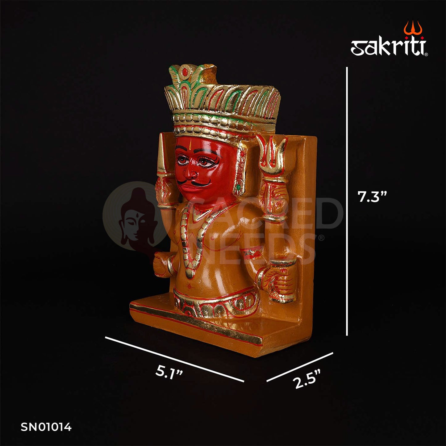 Marble Bheruji – 7.3 Inch Height | Handcrafted Bheruji Statue in White Marble