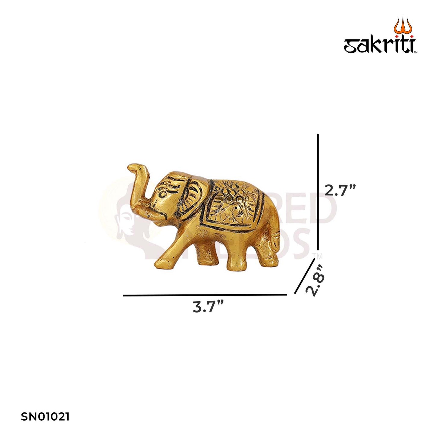 Aluminium Small Elephant Pair Set Gold Polish – 2.7 Inch Decorative Home Accent