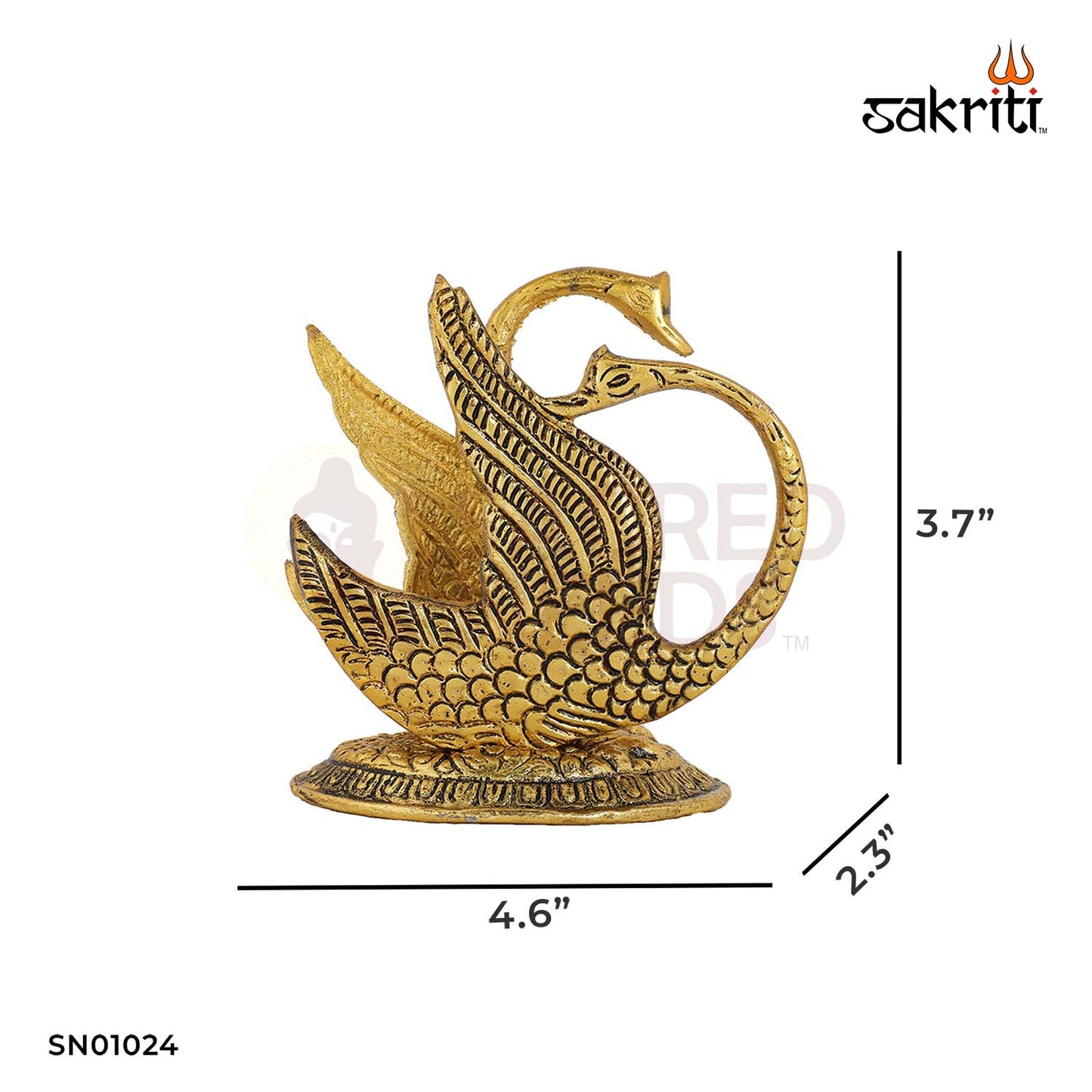 Aluminium Annam Holder in Gold Polish – 3.7 Inch Ethnic Decorative Accessory