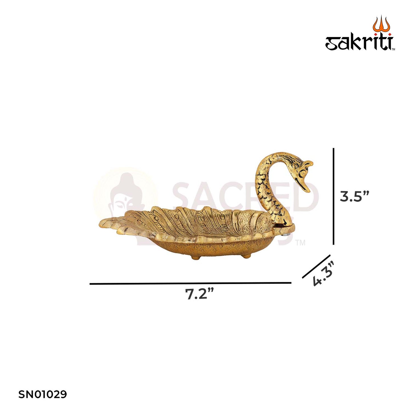 Aluminium Swan Shaped Bowl Gold Polish – 3.5 Inch Elegant Decorative Bowl