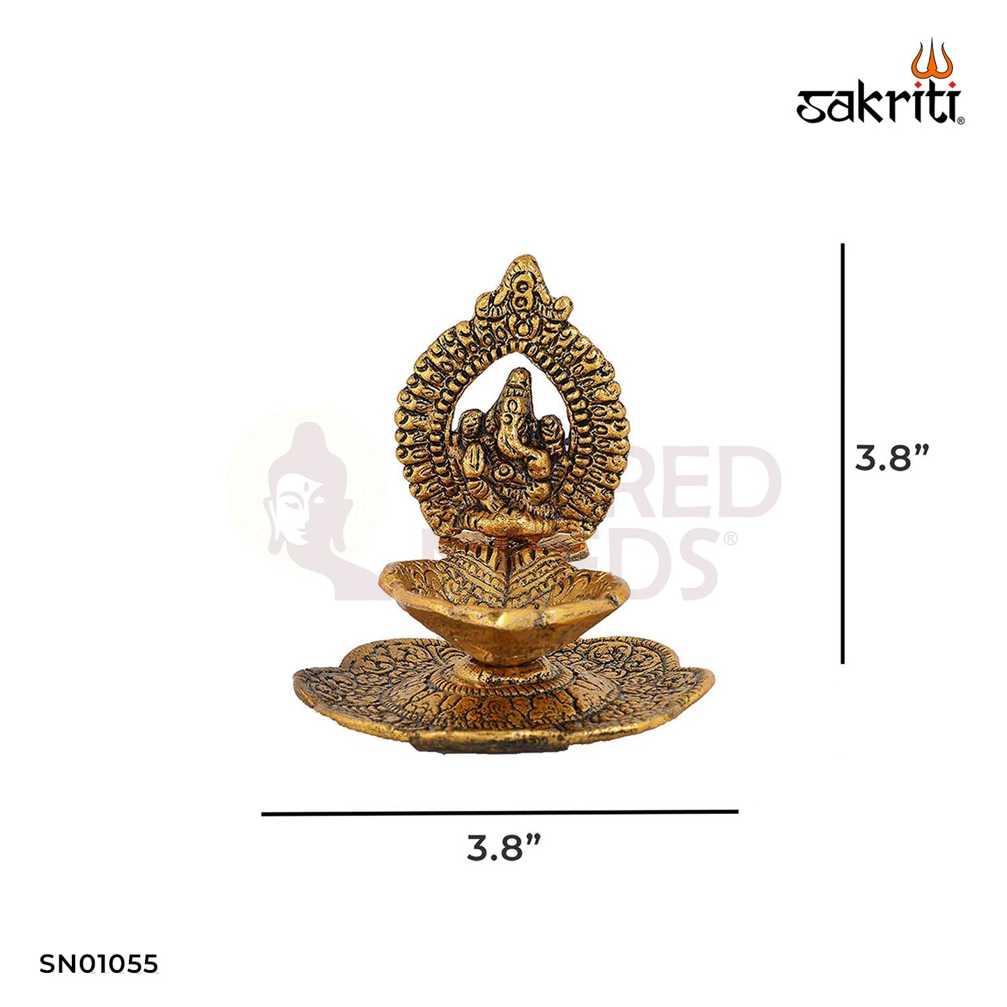 Aluminium Hand Shaped Deepam Gold Polish – 3.8 Inch Decorative Festival Diya