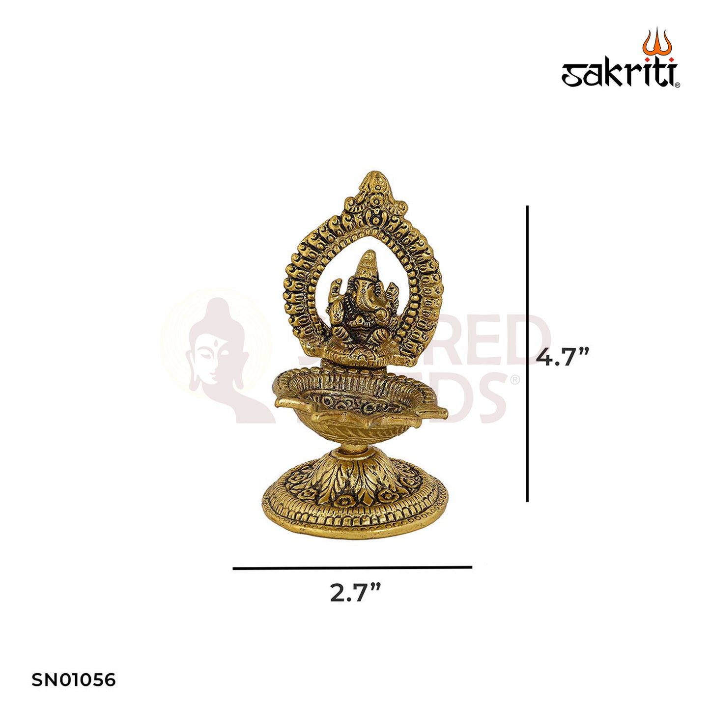 Aluminium Star Shaped Deepam Gold Polish – 4.7 Inch Bright Ritual Oil Lamp