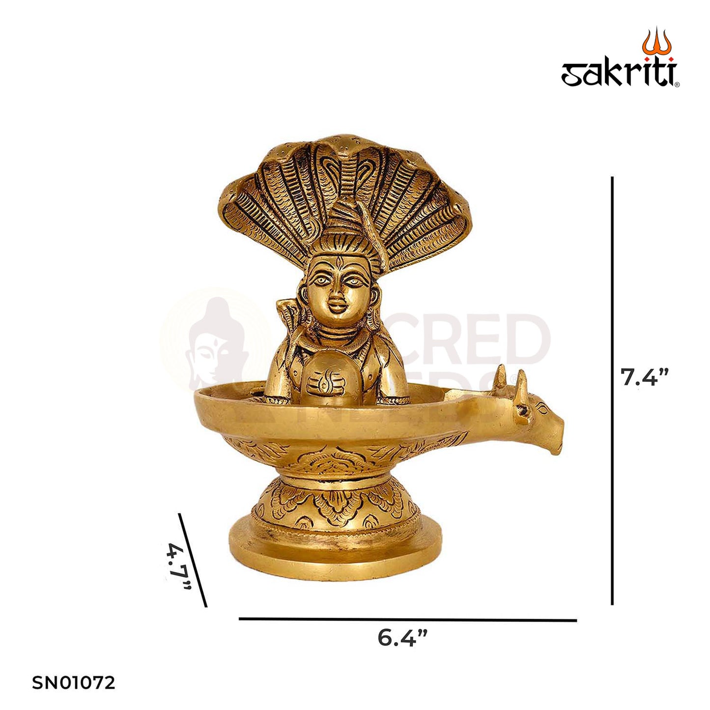 Brass Shivan Lingam with Snake – 7.4 Inch Symbolic Shiva Worship Idol
