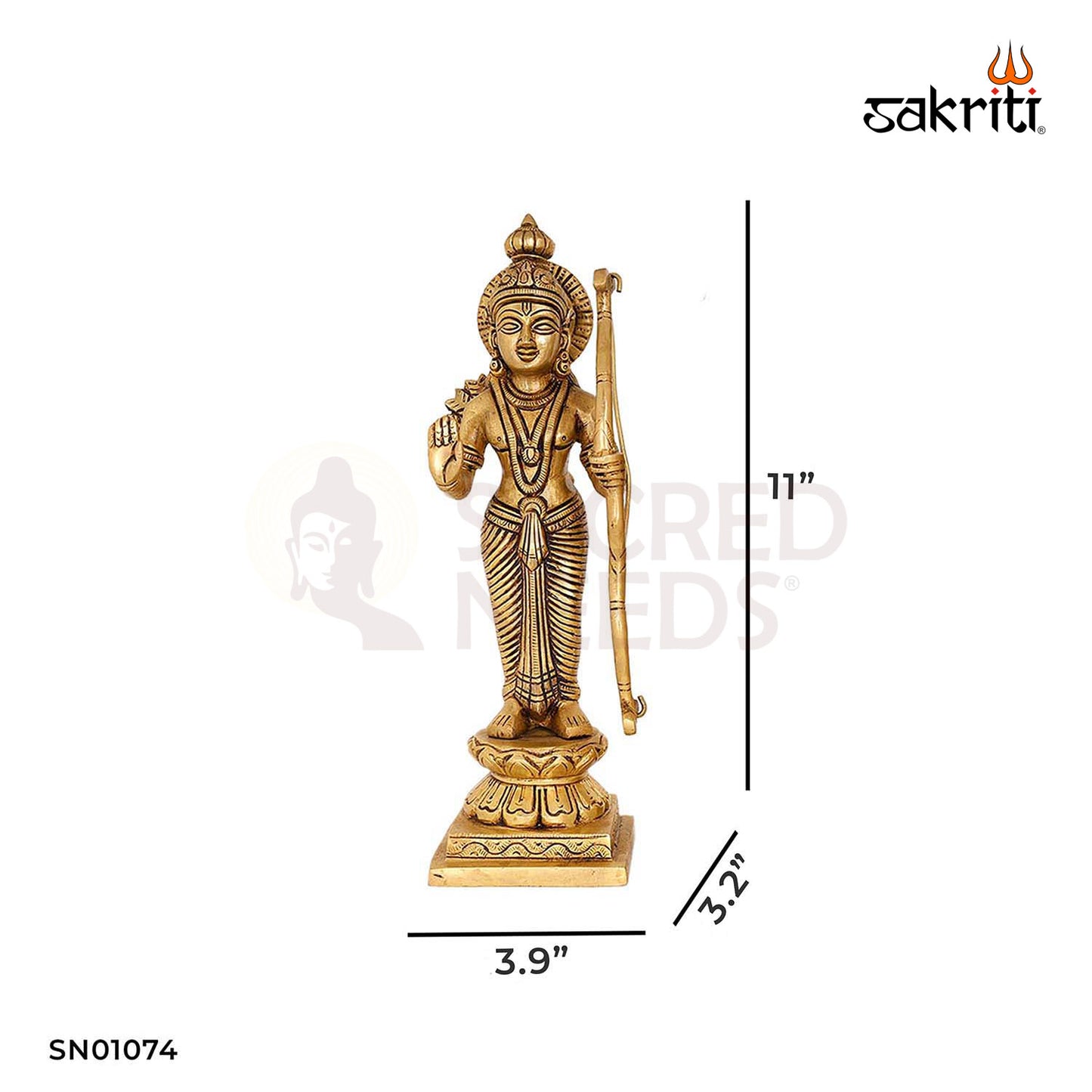 Brass Ram Darbar Set – 11 Inch Complete Hindu God Family Figurine