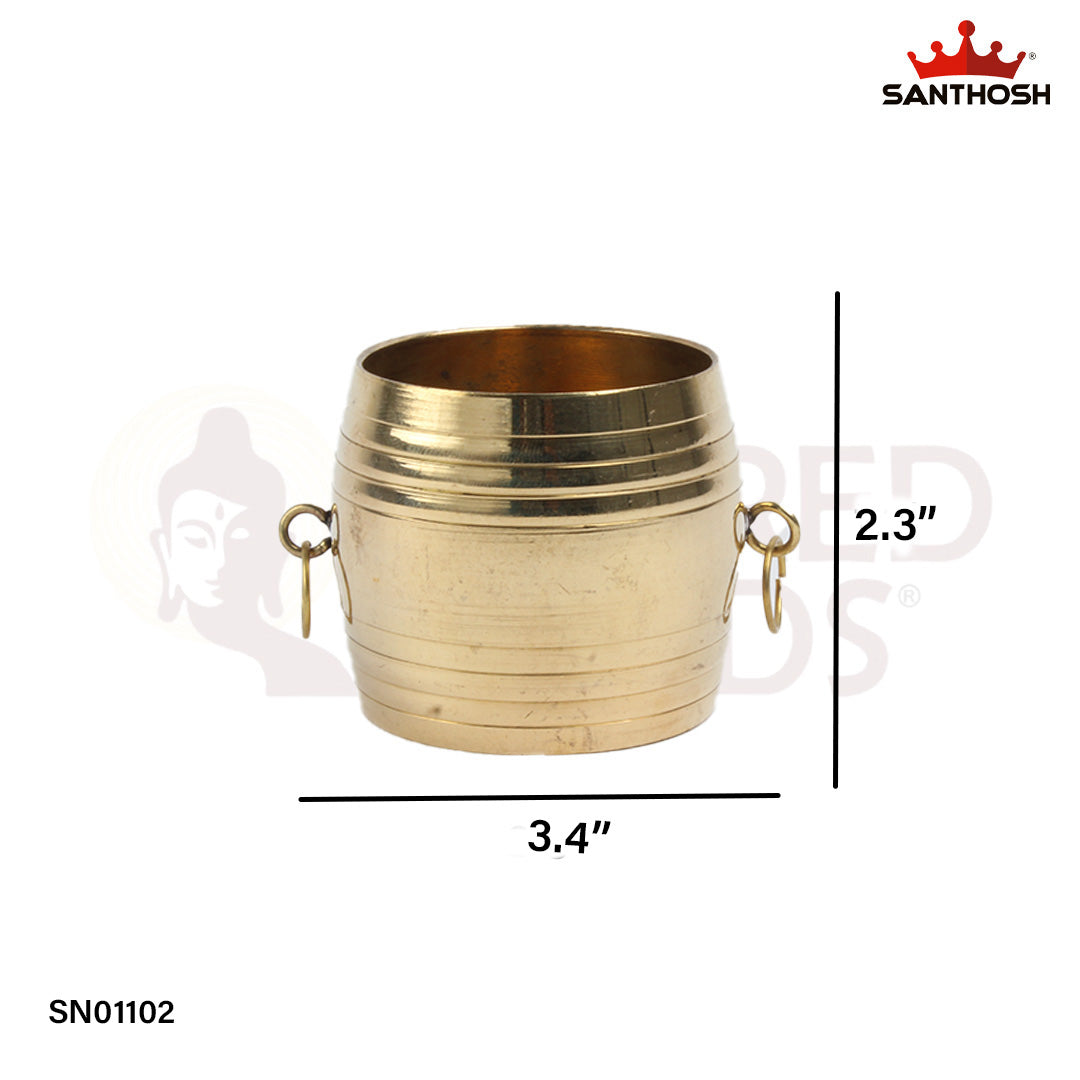 Brass Para – 2.3 Inch Handcrafted Brass Vessel for Temple Use