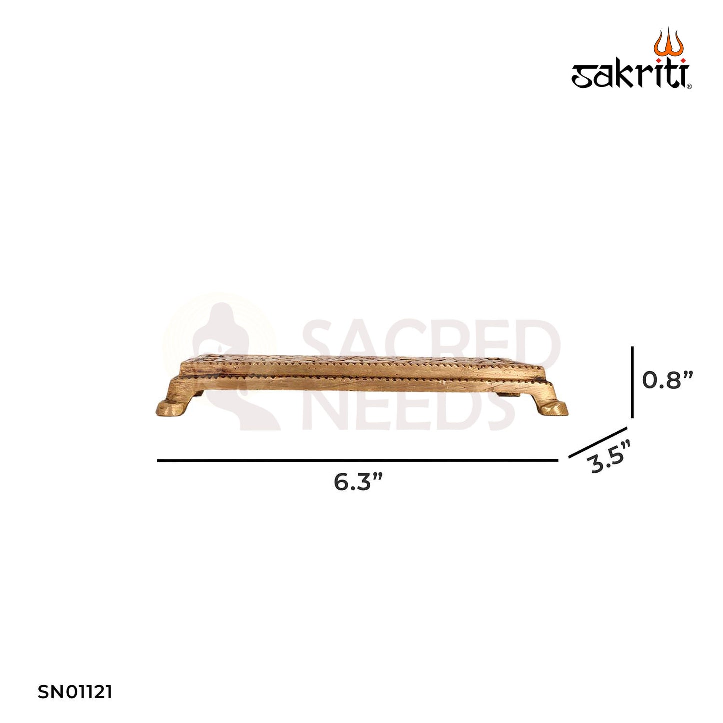 Brass Rectangle Table – 0.8 Inch Traditional Platform for Mandir Use