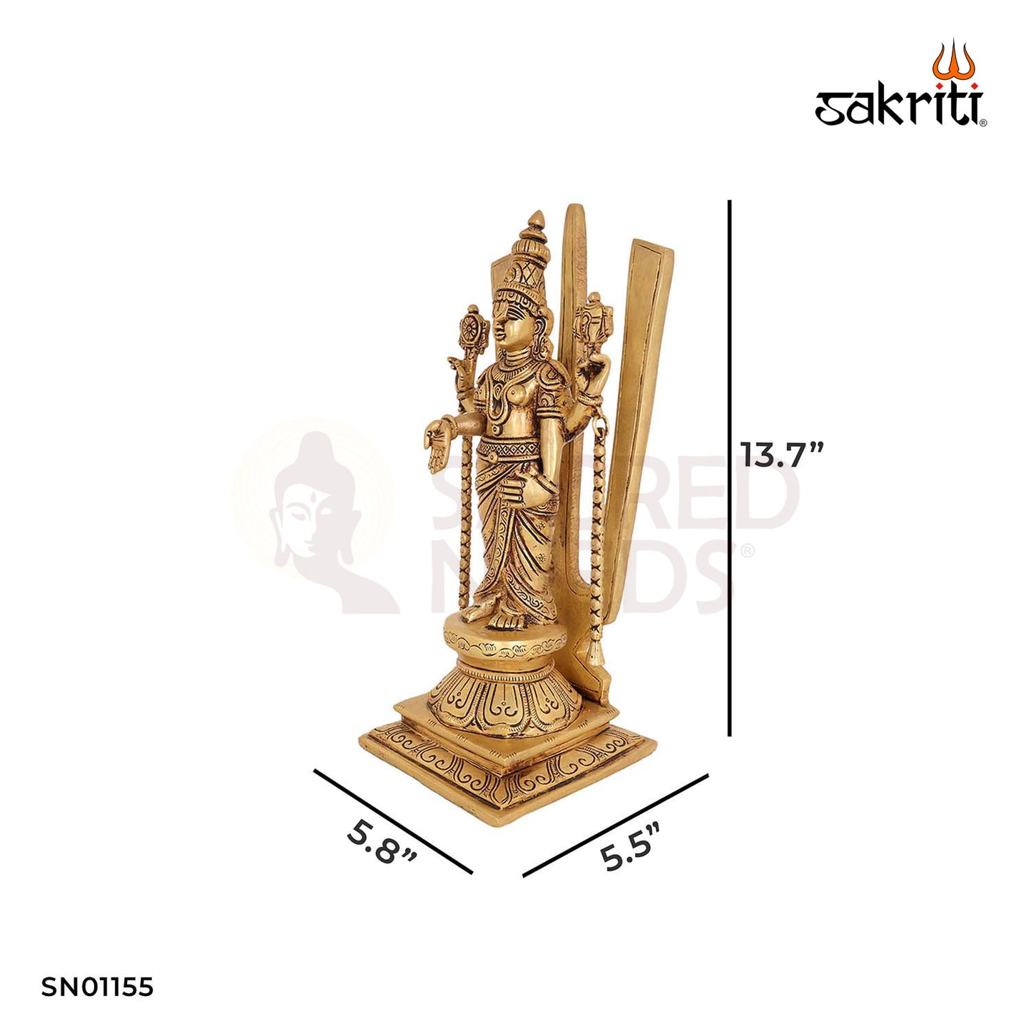 Shankh Chakra Namam Balaji – 13.7 Inch Lord Vishnu Symbolic Wall Hanging