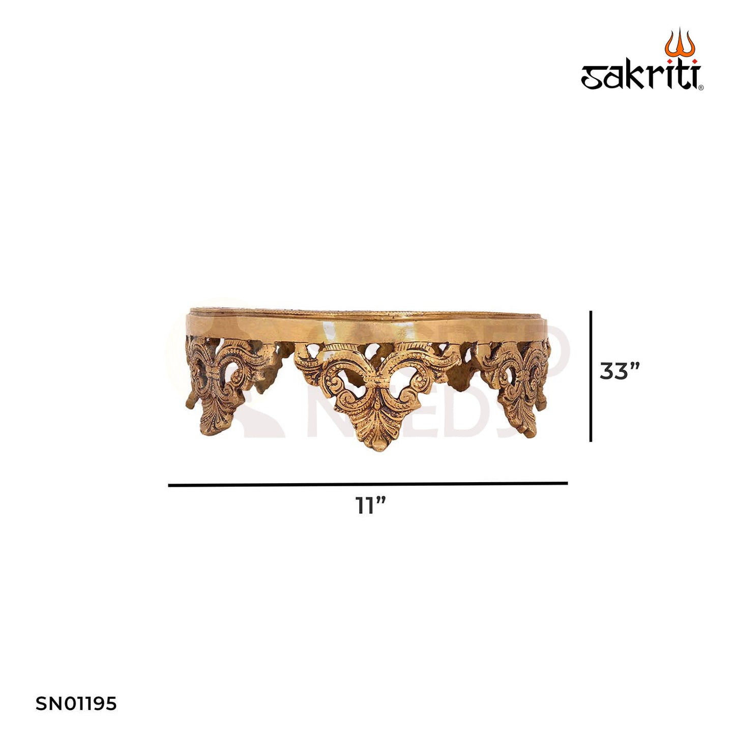 Brass Table – 3.3 Inch Small Stand for Lamps or Idols