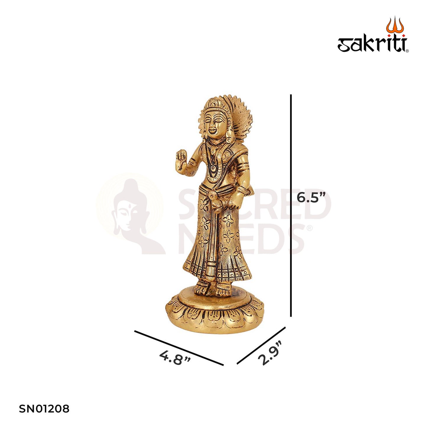 Brass Radha Krishna Set – 6.5 Inch Divine Couple Idol for Devotional Decor