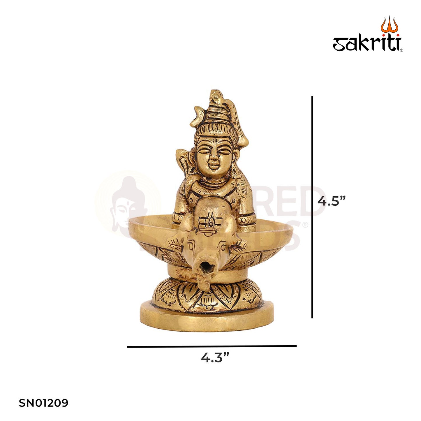 Brass Shiva Lingam with Shivan – 4.5 Inch Lord Shiva Idol with Lingam Base
