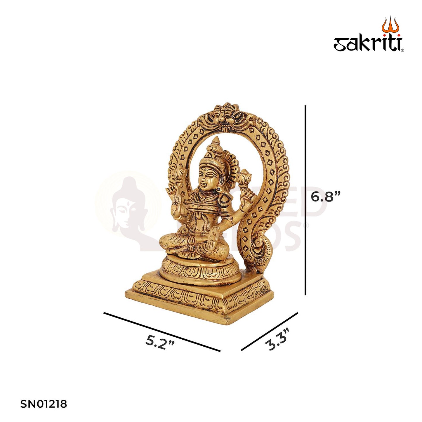 Brass Lakshmi with Arch – 6.8 Inch Prosperity Goddess with Traditional Frame