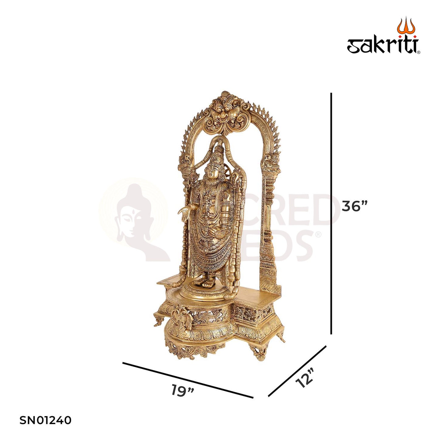 Brass Balaji – 36 Inch Venkateswara Swamy Idol for Temples or Grand Pooja