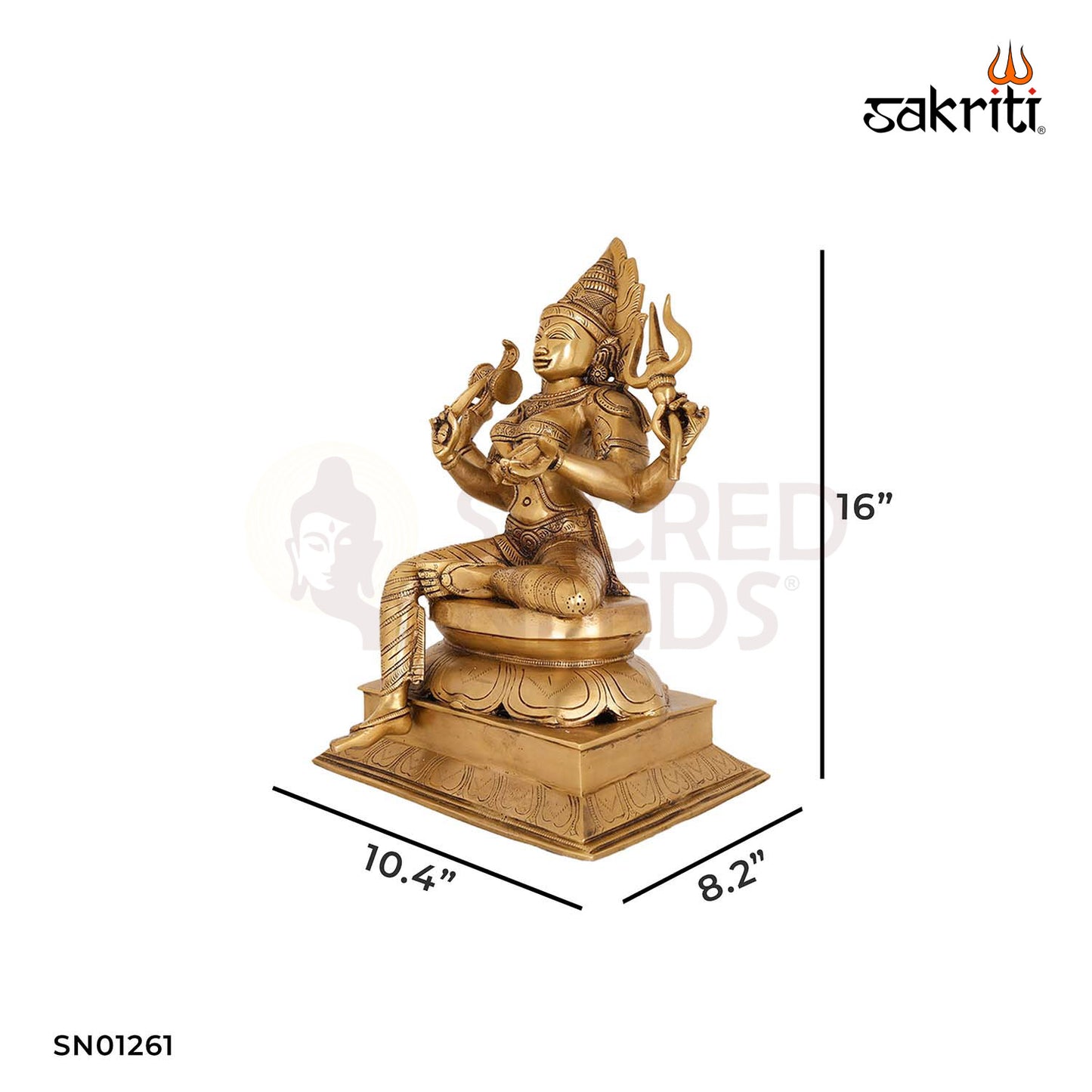 Brass Mari Amman – 16 Inch Powerful Goddess Idol for Wellness & Worship
