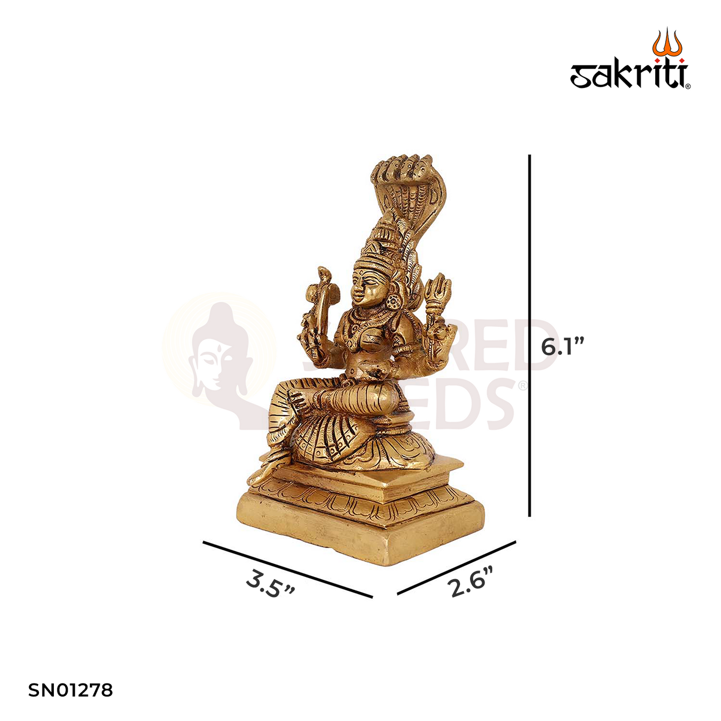 Brass Karumari Amman – 6.1 Inch South Indian Goddess Idol for Protection
