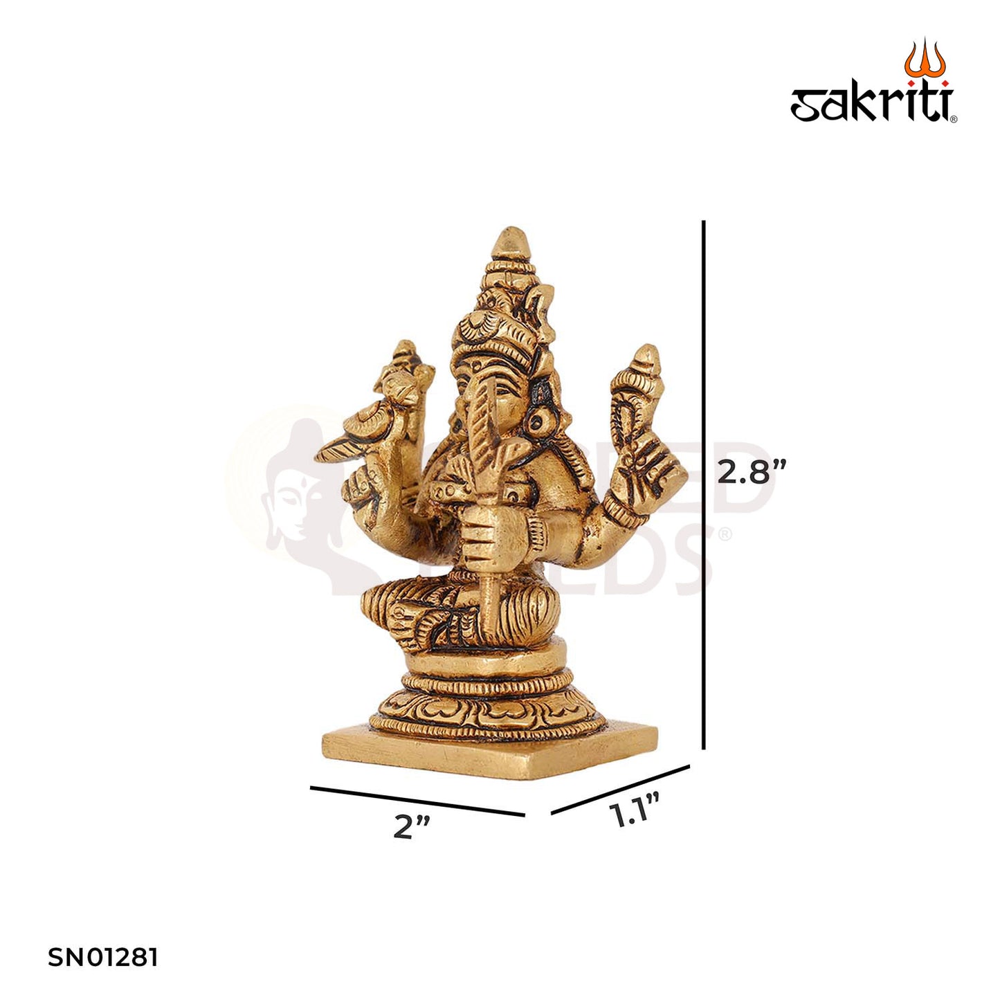 Brass Kamakshi Amman – 2.8 Inch Shakti Devi Idol for Daily Rituals