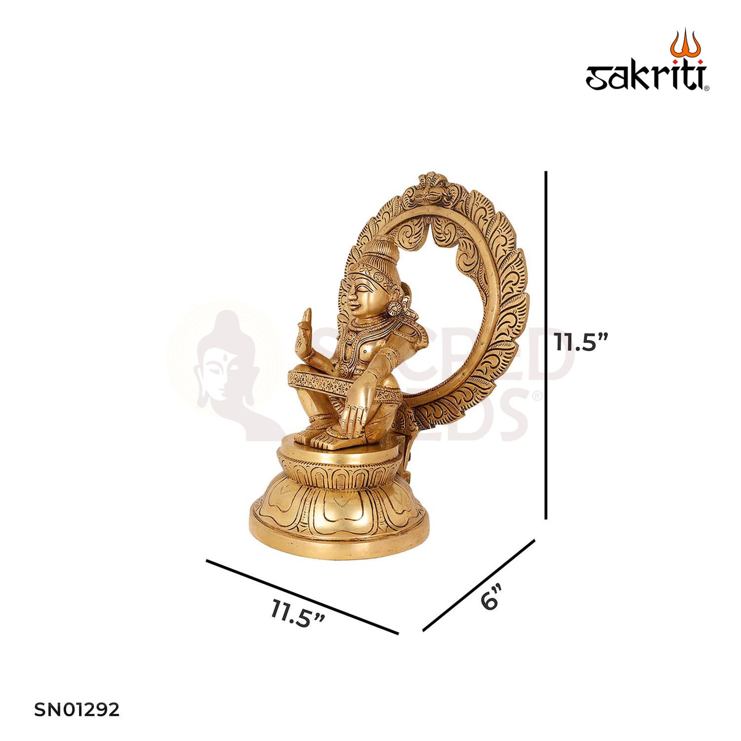 Brass Ayyapa – 11.5 Inch Lord Ayyappan for Devotional Corners