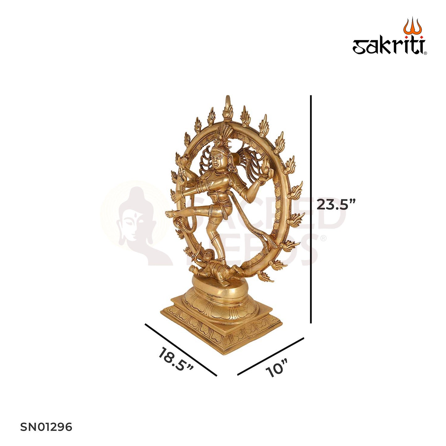 Brass Natrajar – 23.5 Inch Dancing Shiva Statue (Nataraja) for Energy and Art