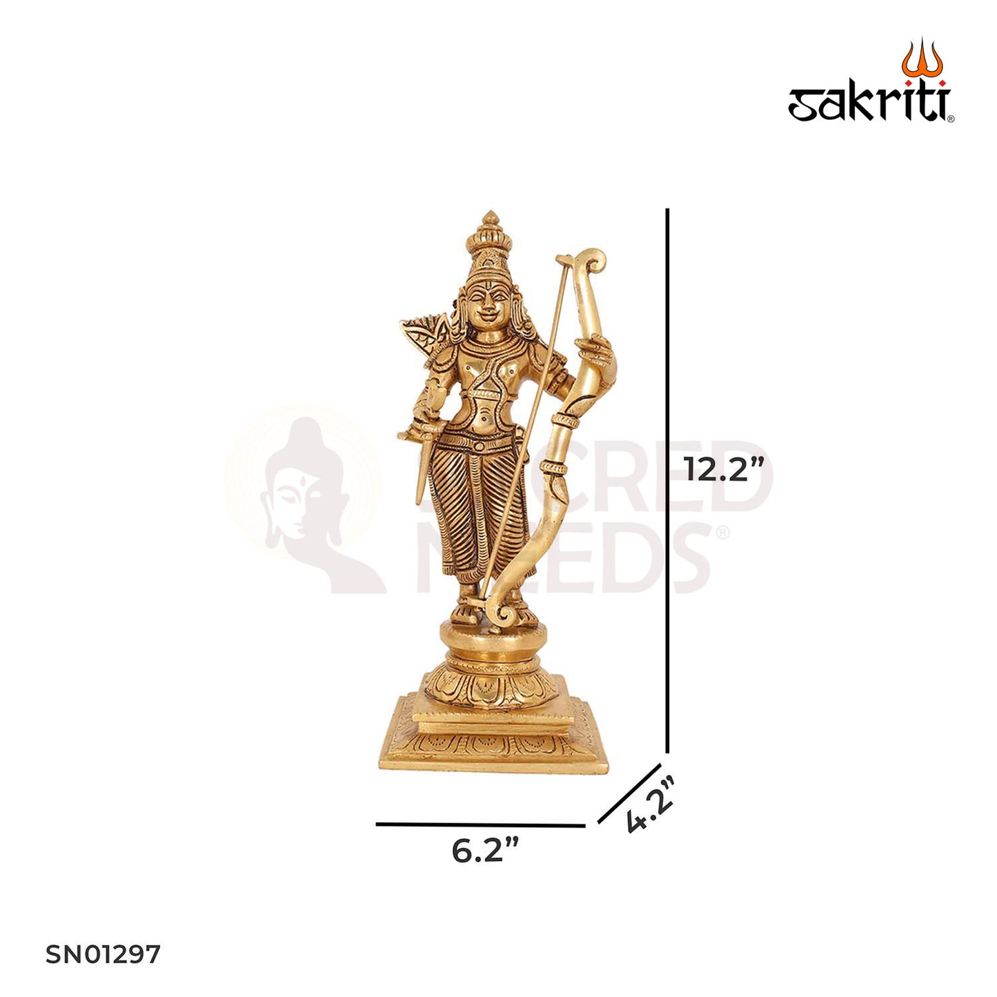 Brass Ram Darbar Set – 12.2 Inch Rama, Sita, Lakshman & Hanuman Devotional Idol