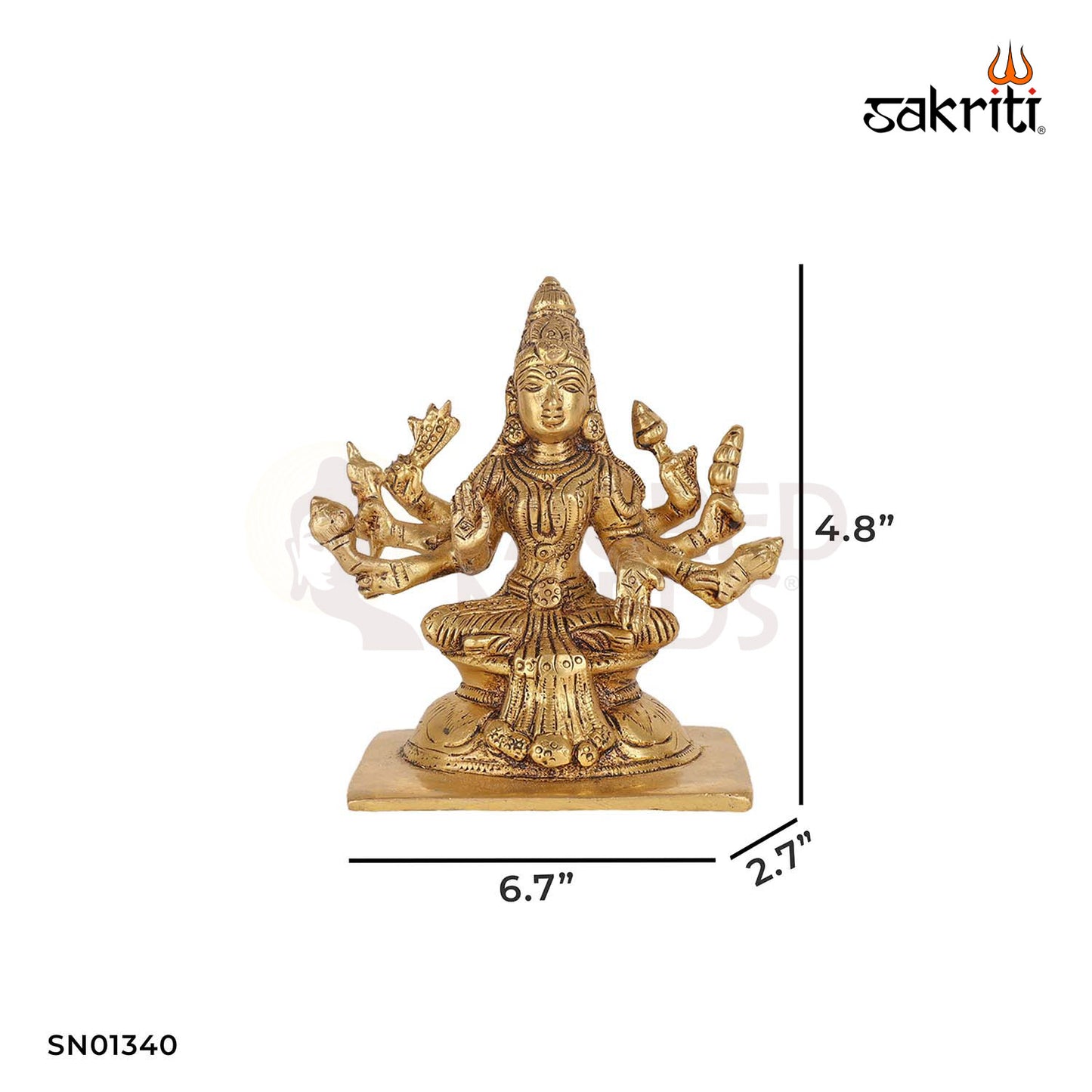 Brass Astalakshmi Set – 4.8 Inch Eight Goddess Brass Idol Set for Wealth and Devotion