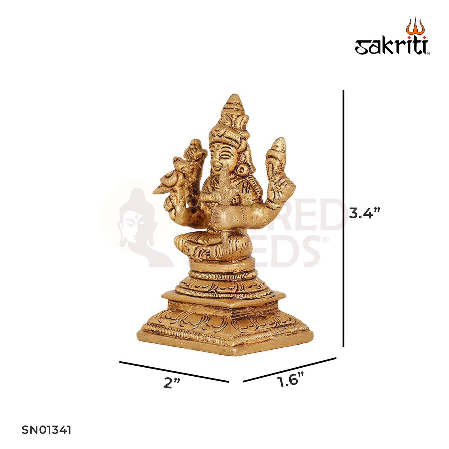 Brass Kamakshi Amman – 3.4 Inch Shakti Idol for Powerful Rituals and Worship