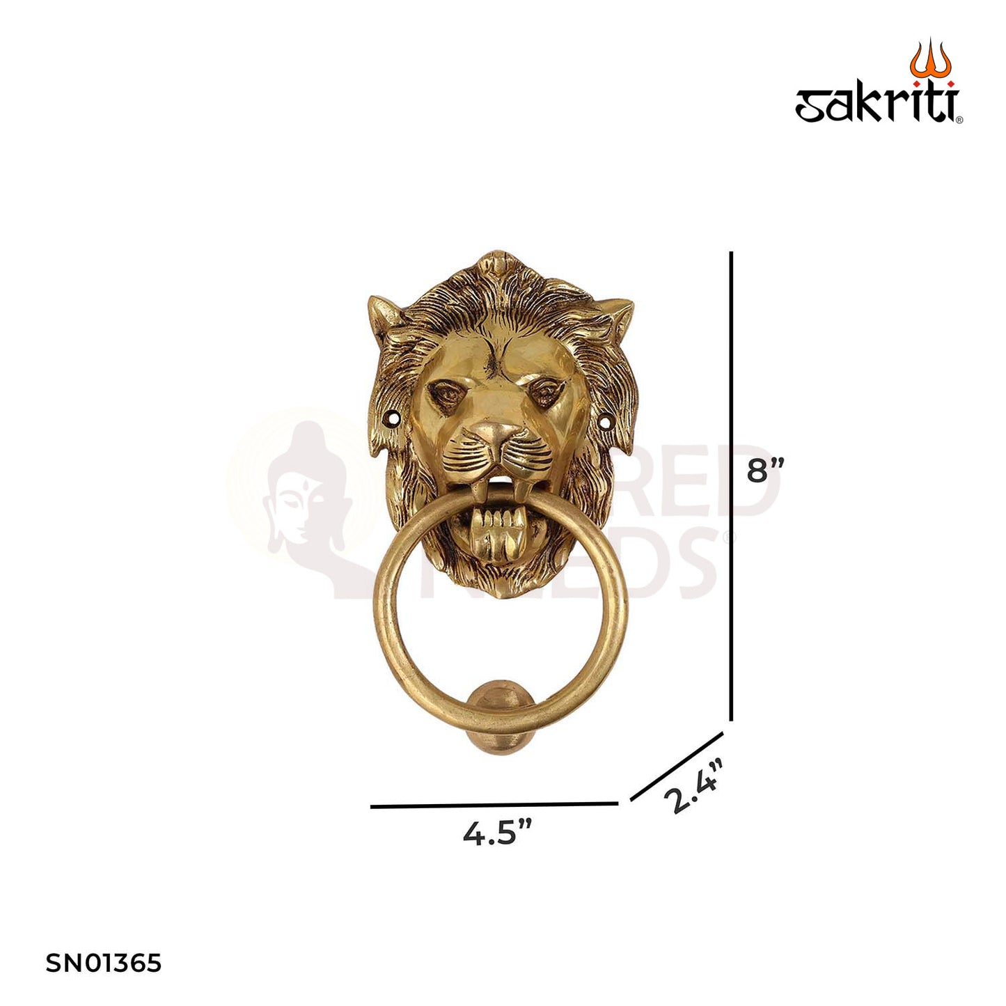 Brass Lion Door Knocker – 8 Inch Royal Animal Face Hardware