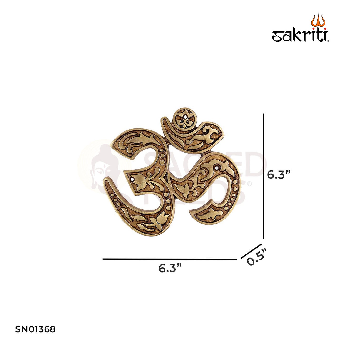 Brass Om Wall Hanging – 6.3 Inch Sacred Symbol Wall Plaque