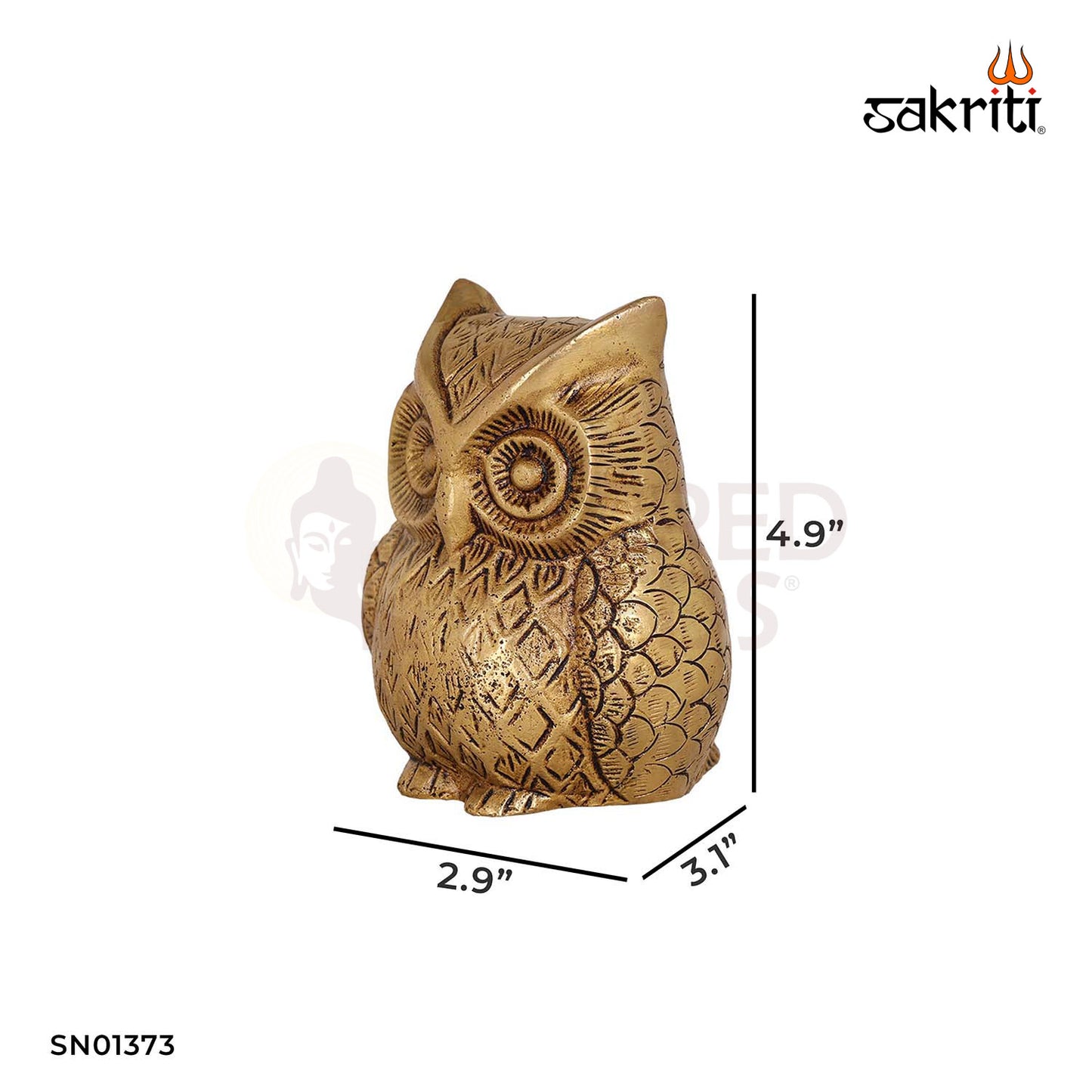 Brass Owl Statue – 4.9 Inch Lucky Symbol for Study Room