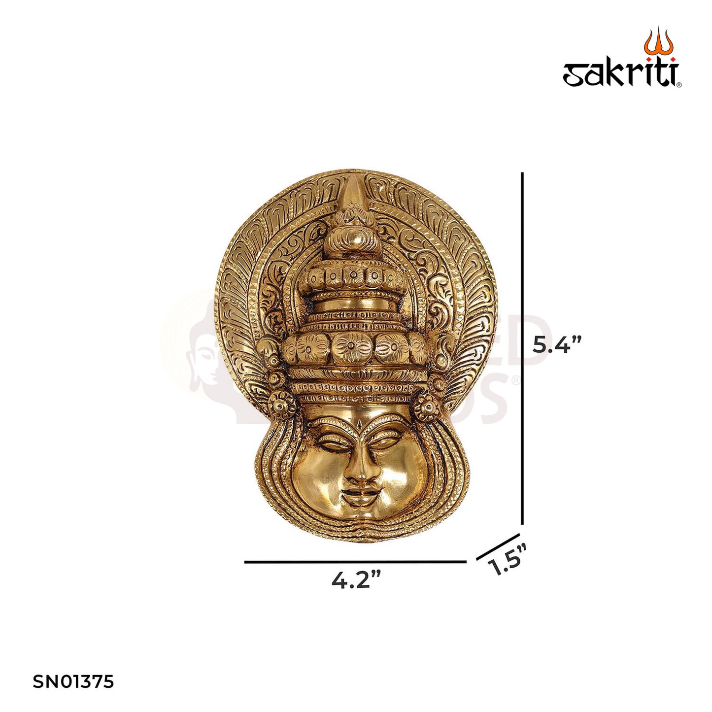 Wall Mounted Kathakali Face – 5.4 Inch Kerala Art Decor Plate