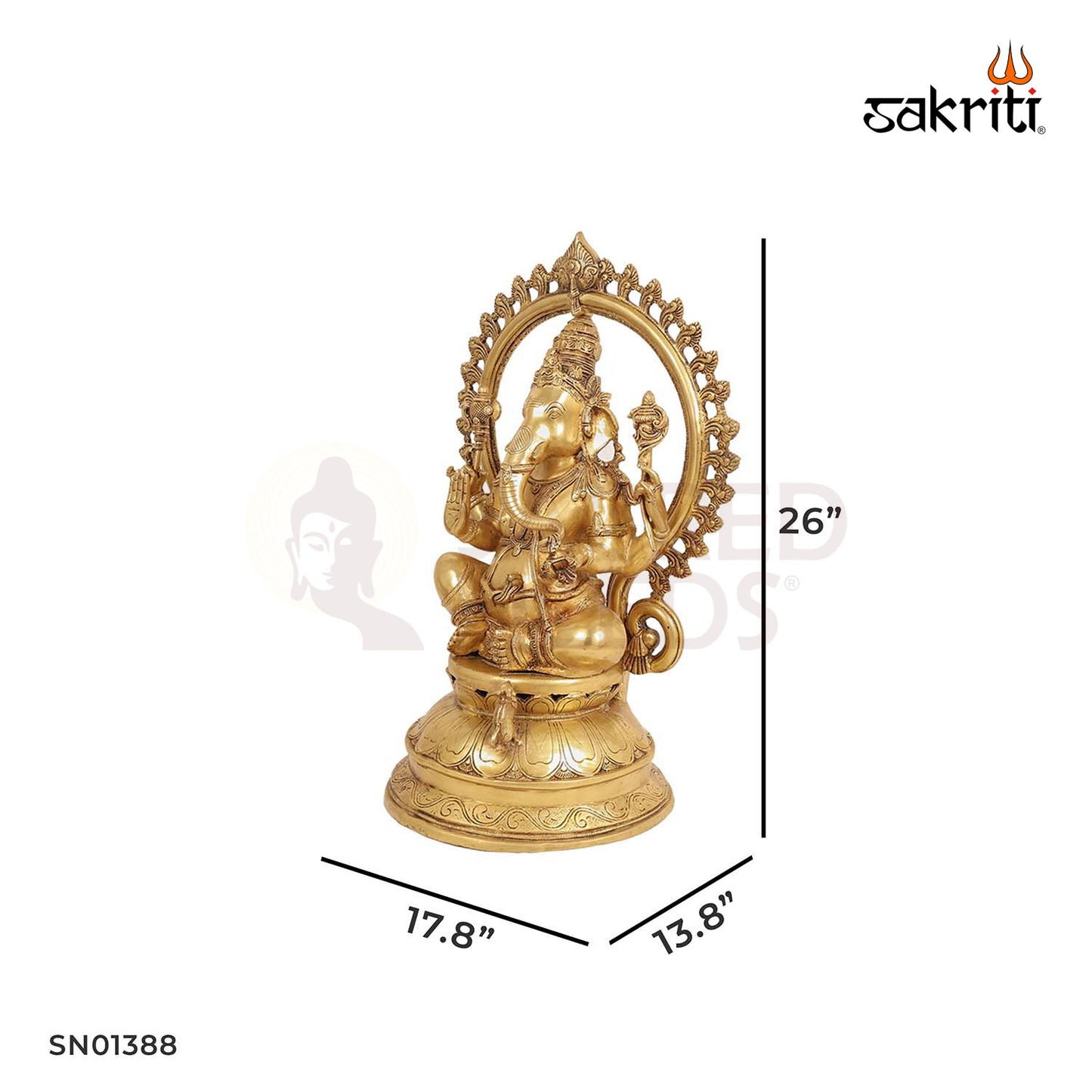 Brass Ganesha with Arch – 26 Inch Hindu God Sculpture