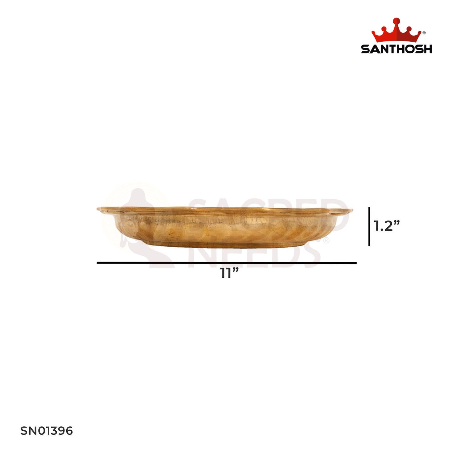 Brass Oval Tray – 1.2 Inch Decorative Serving Plate