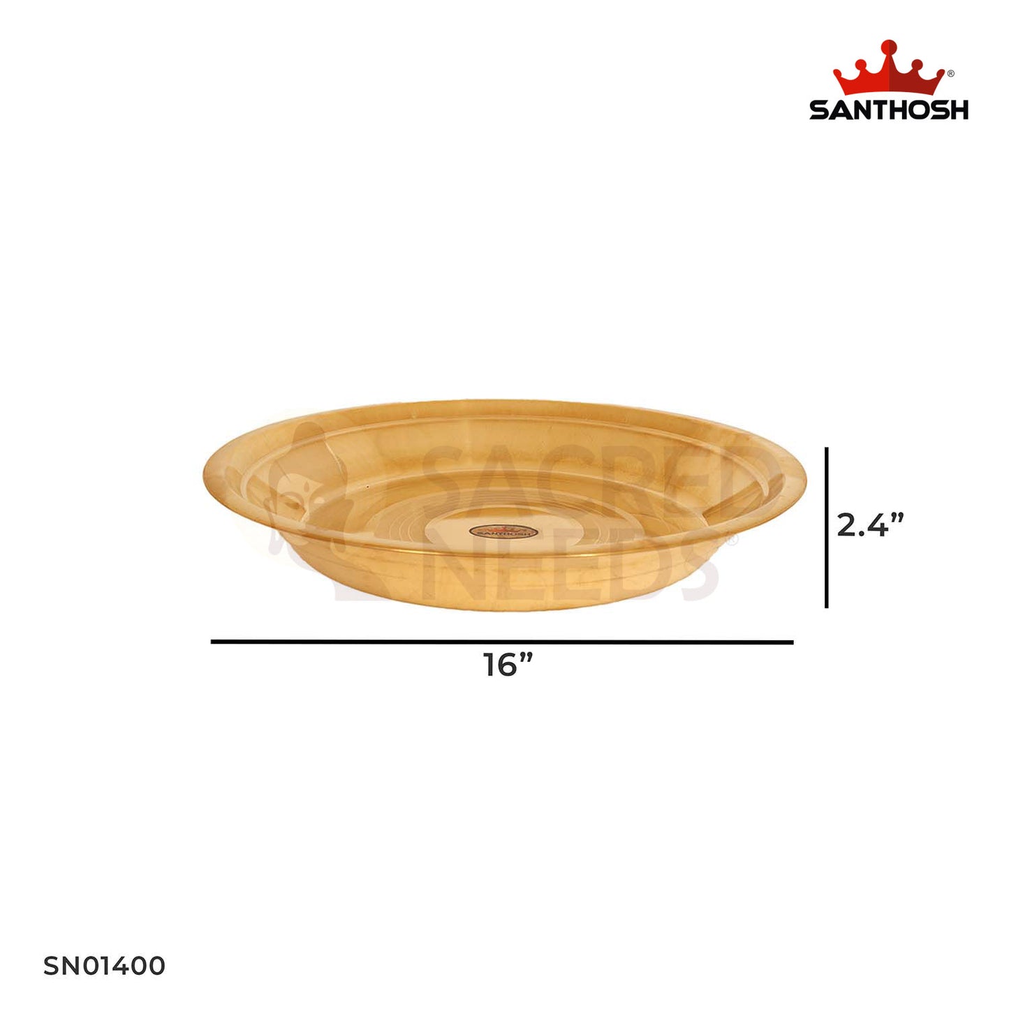 Brass Deep Parat – 2.4 Inch Temple Use Oil Lamp Plate