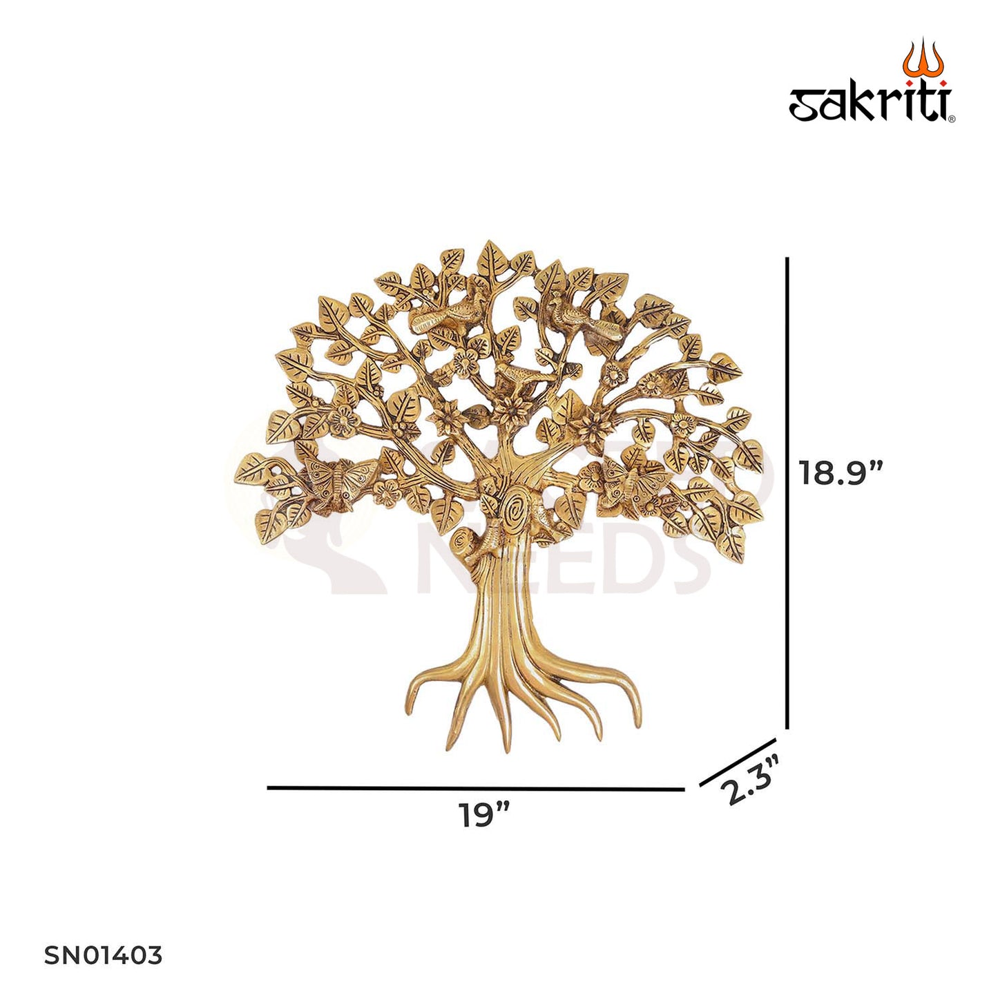 Tree with Birds and Butterfly – 18.9 Inch Nature Wall Decor