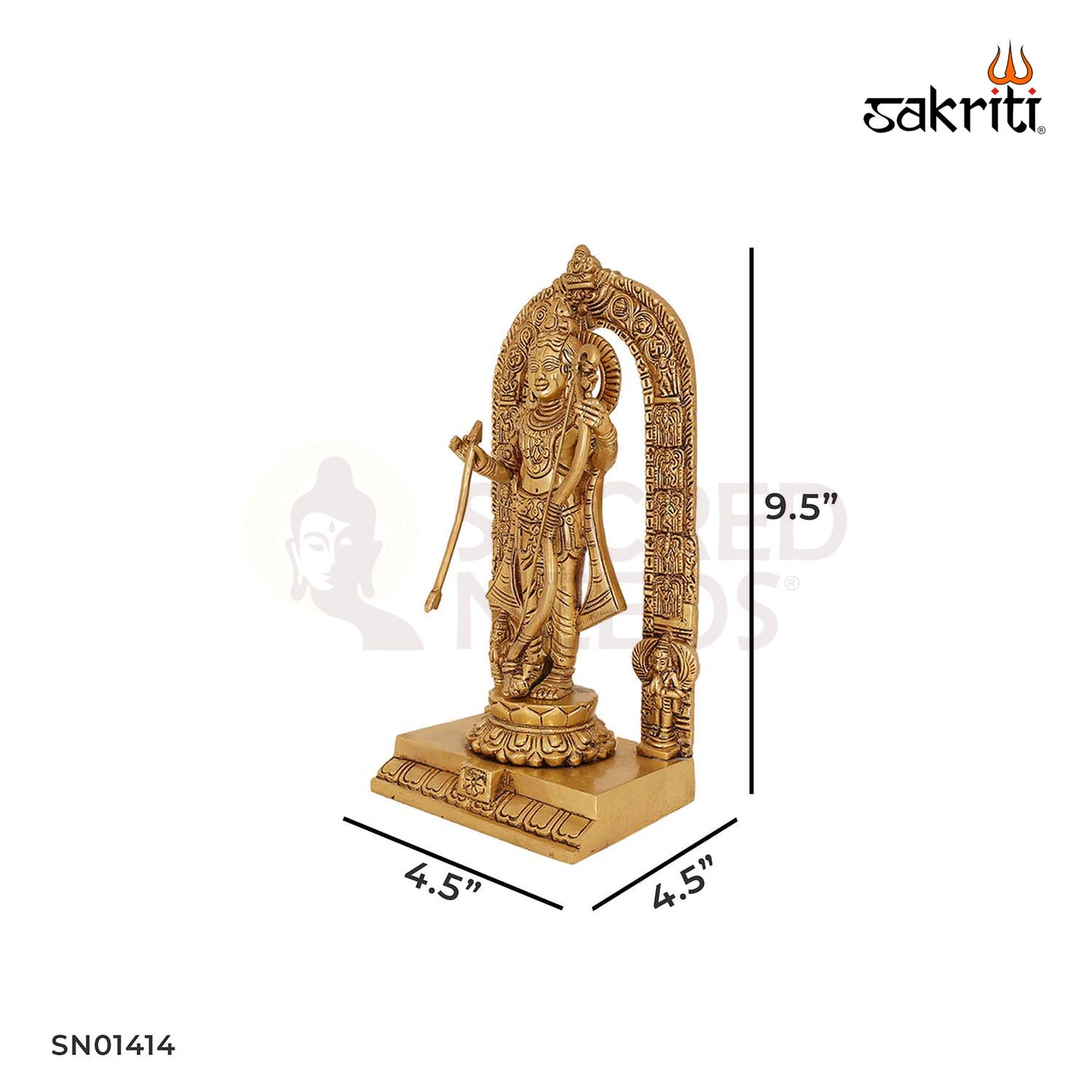 Brass Ram with Arch – 9.5 Inch Traditional Brass Temple Decor