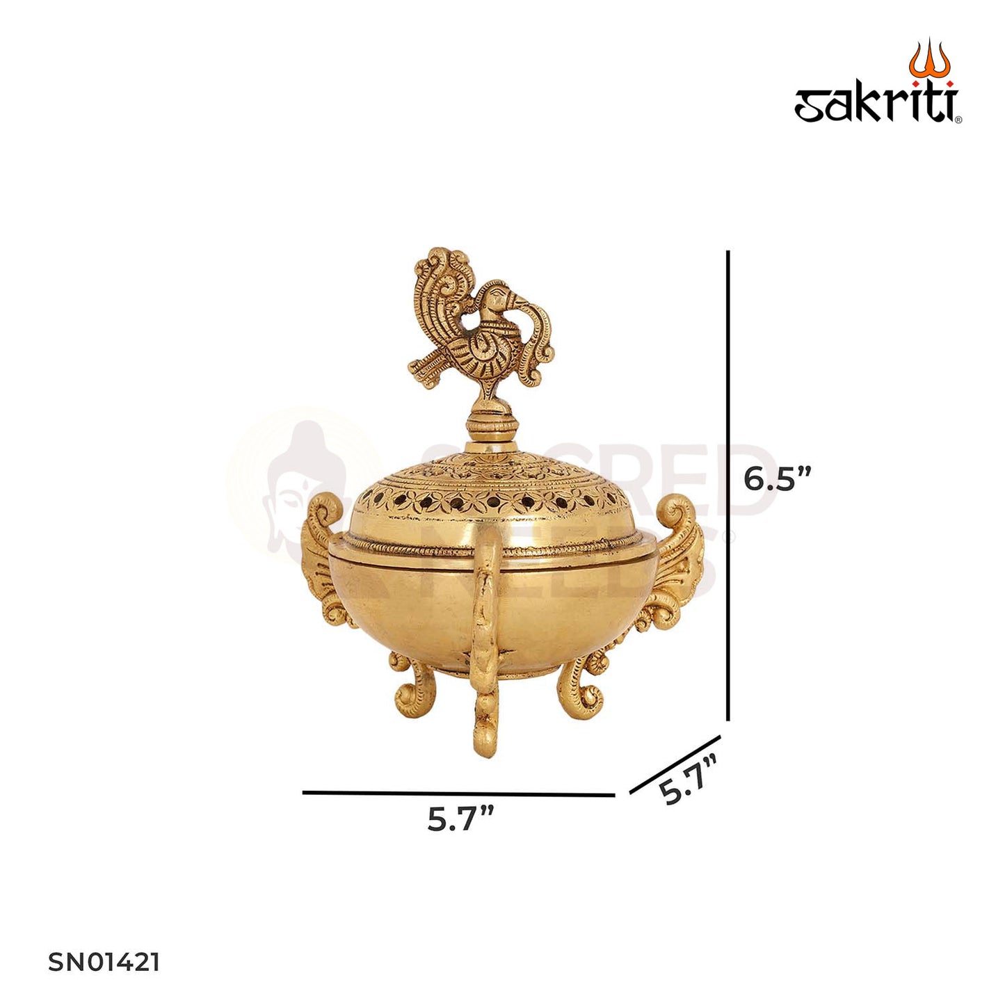 Brass Annam Dhoop Dani – 6.5 Inch Brass Incense Burner Bowl