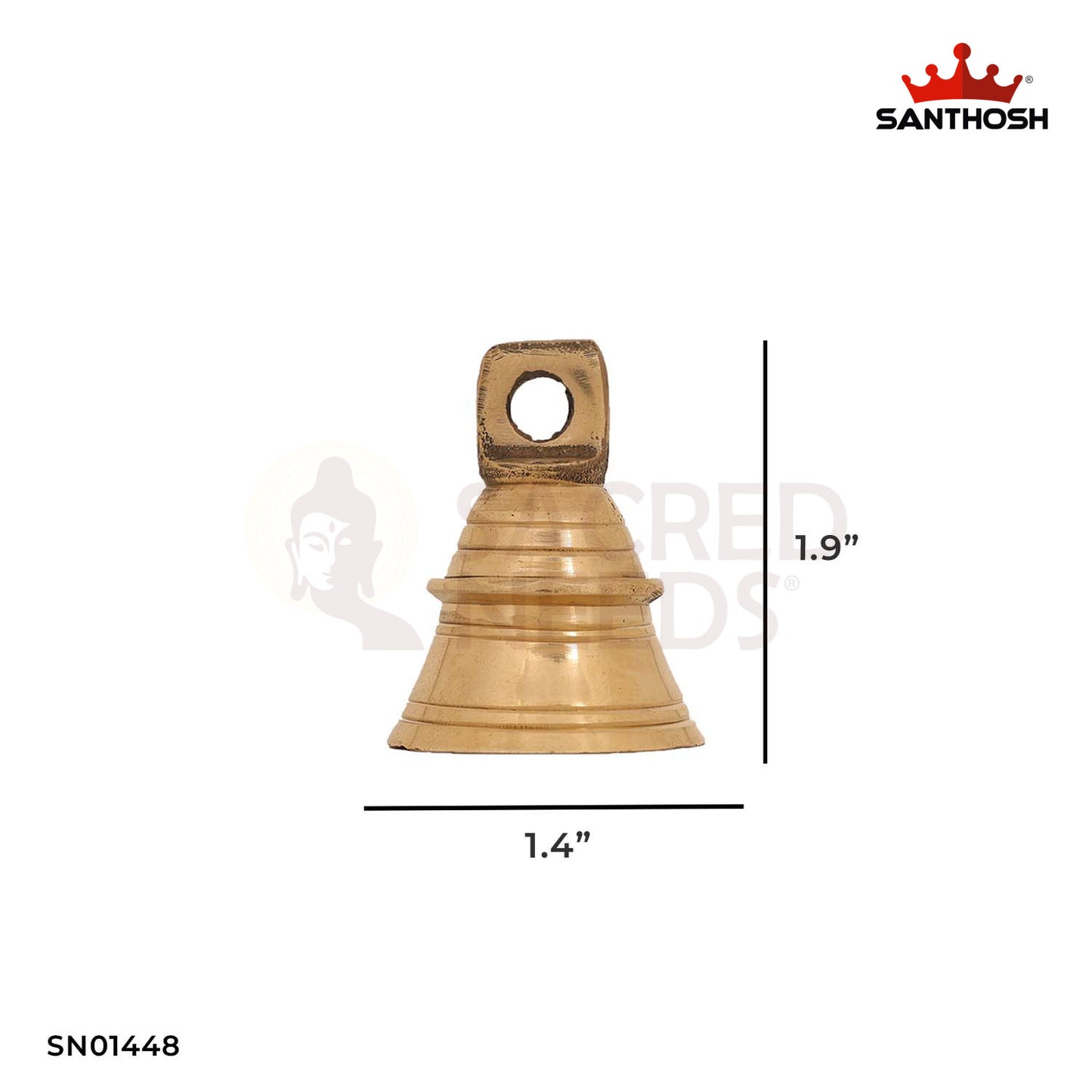 Brass Hanging Bell – 1.9 Inch Temple Style Sound Decor