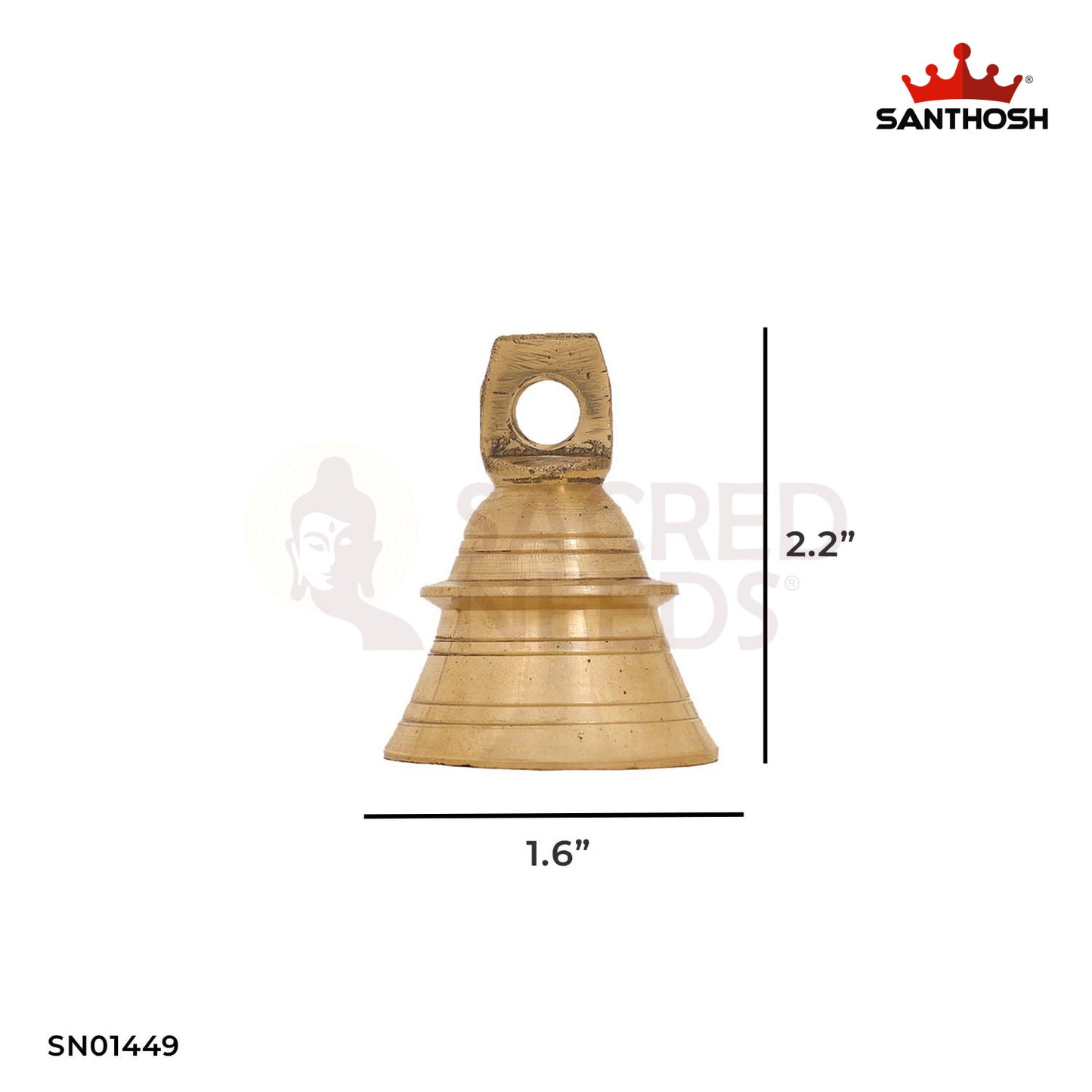 Brass Hanging Bell – 2.2 Inch Sacred Puja Ghanta