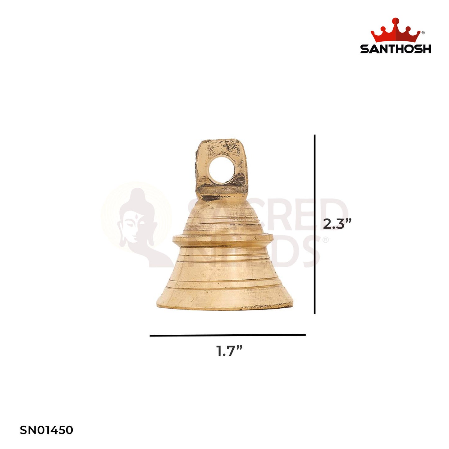 Brass Hanging Bell – 2.3 Inch Devotional Sound Bell