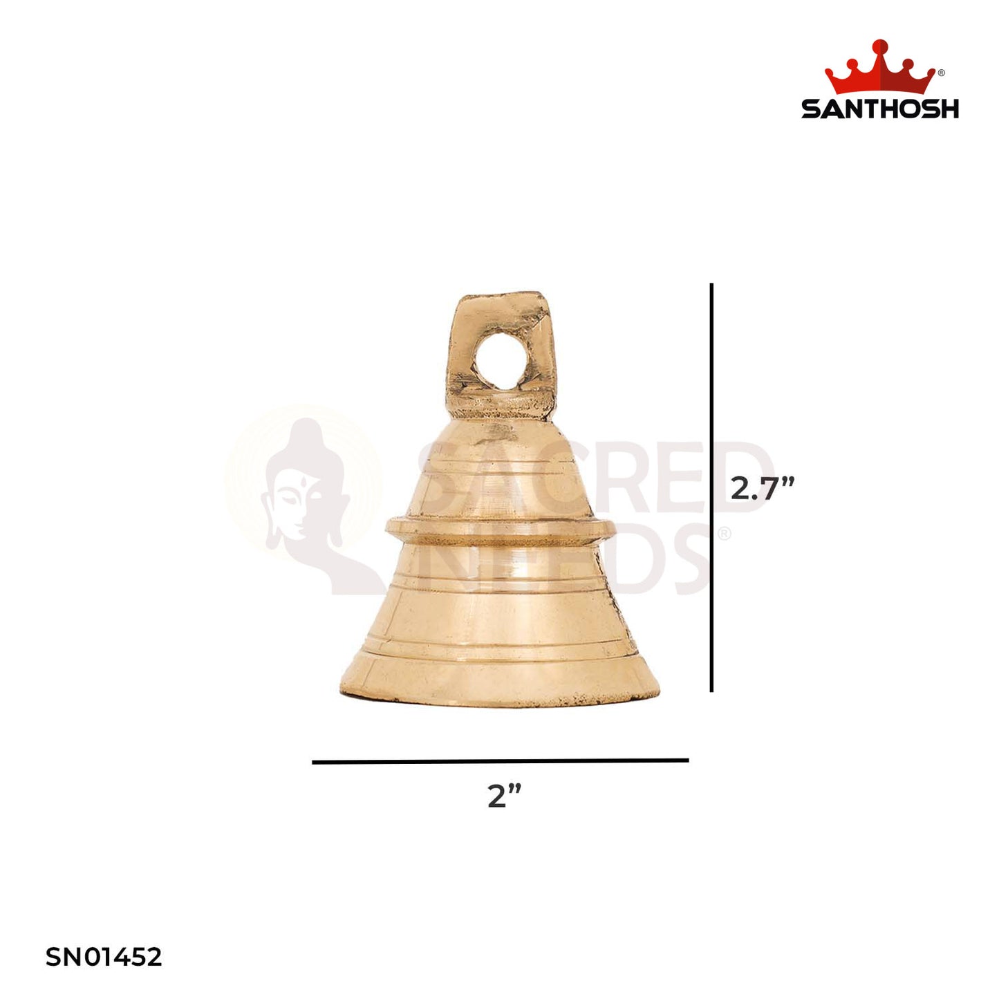 Brass Hanging Bell – 2.7 Inch Auspicious Hanging Ornament