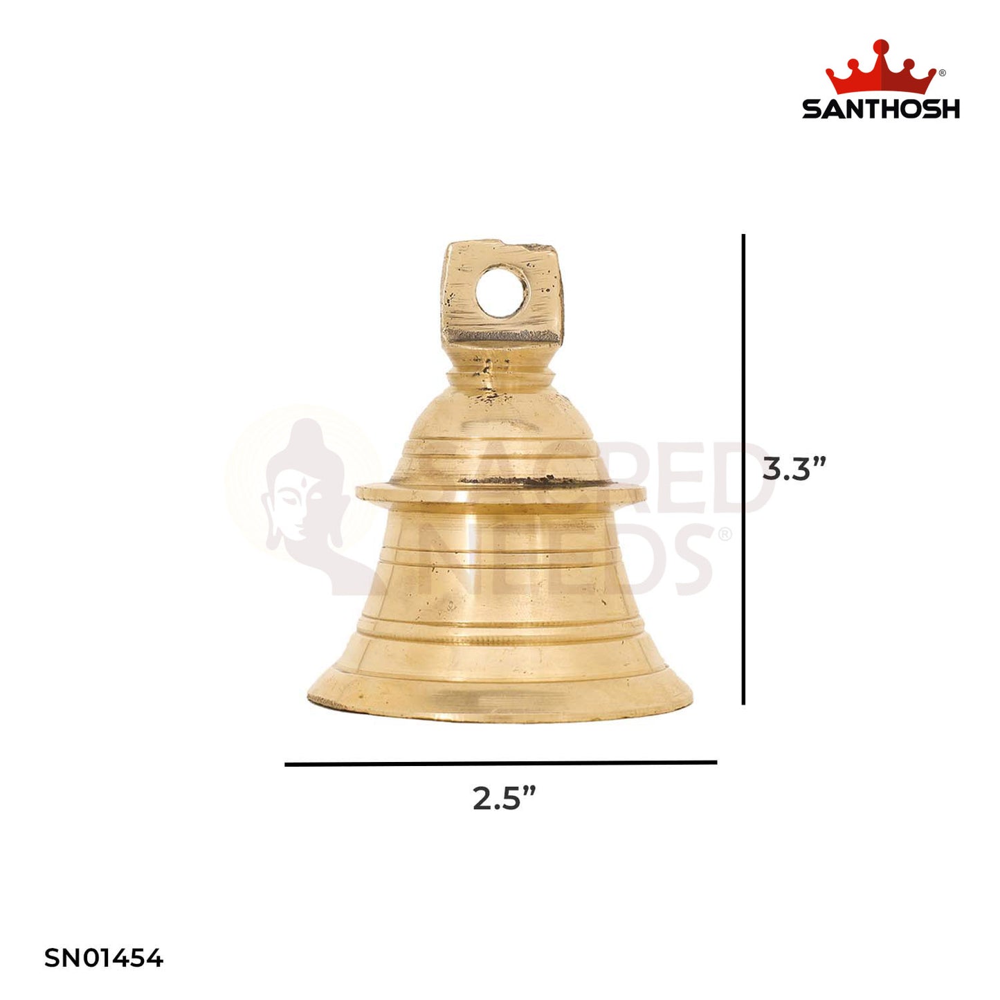 Brass Hanging Bell – 3.3 Inch Puja Mandir Ghanti