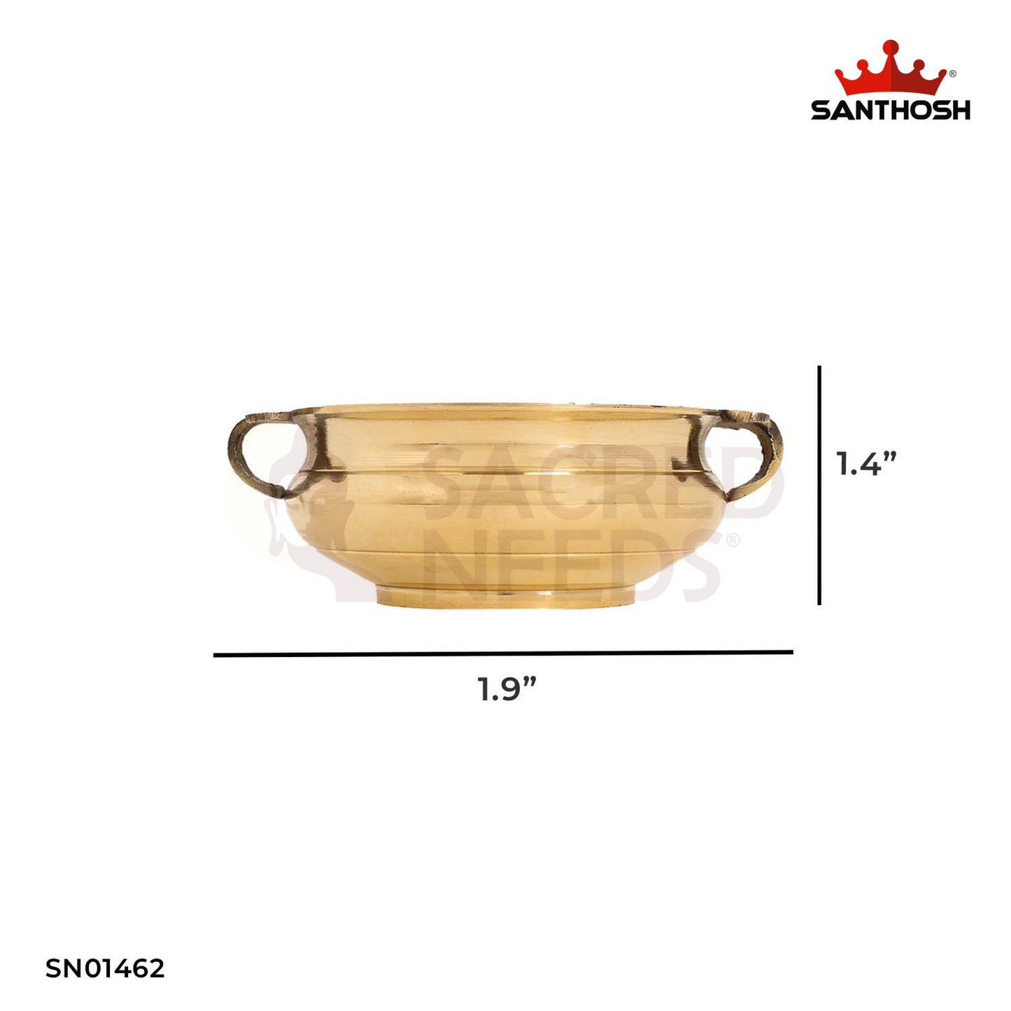 Brass Handle Urli Decorative Bowl – 1.9 Inch length Traditional Festive Decor