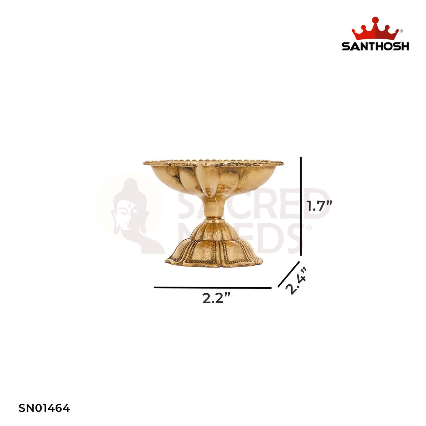 Brass ICC Padham Agal Special – 1.7 Inch Handmade Deepam for Pooja
