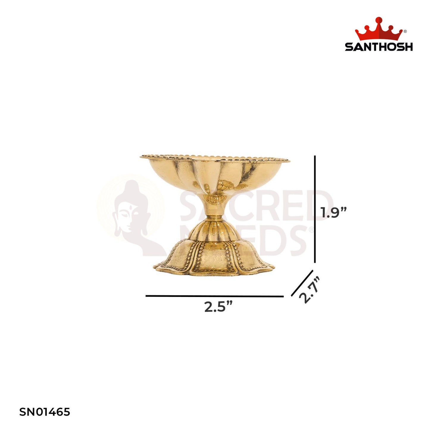 Brass ICC Padham Agal Special – 1.9 Inch Traditional Indian Oil Lamp