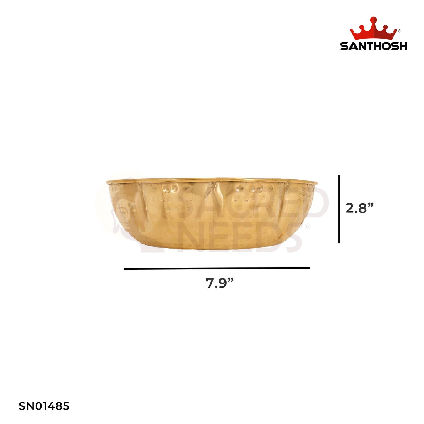 Brass Hammered Bowl – 2.6 Inch Multipurpose Serving or Puja Bowl