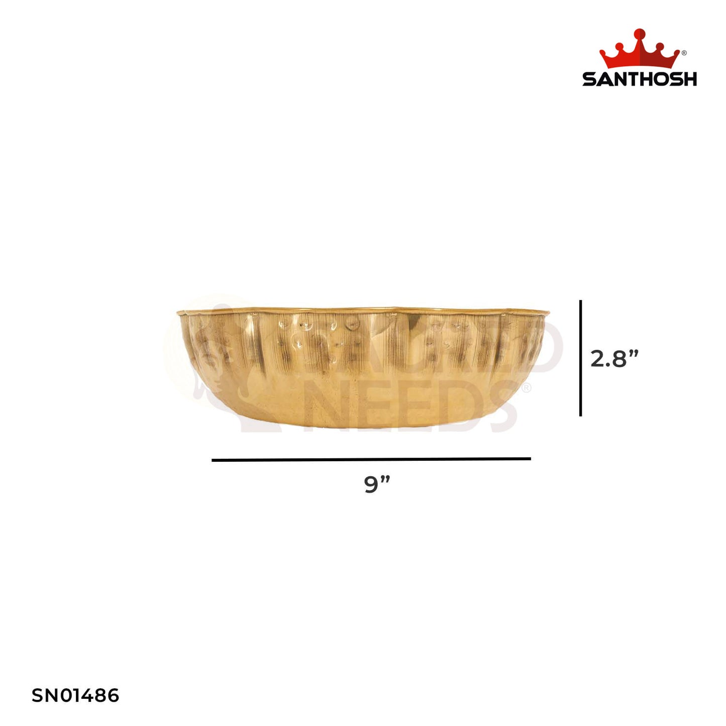 Brass Hammered Bowl – 2.8 Inch Handcrafted Brass Food Bowl